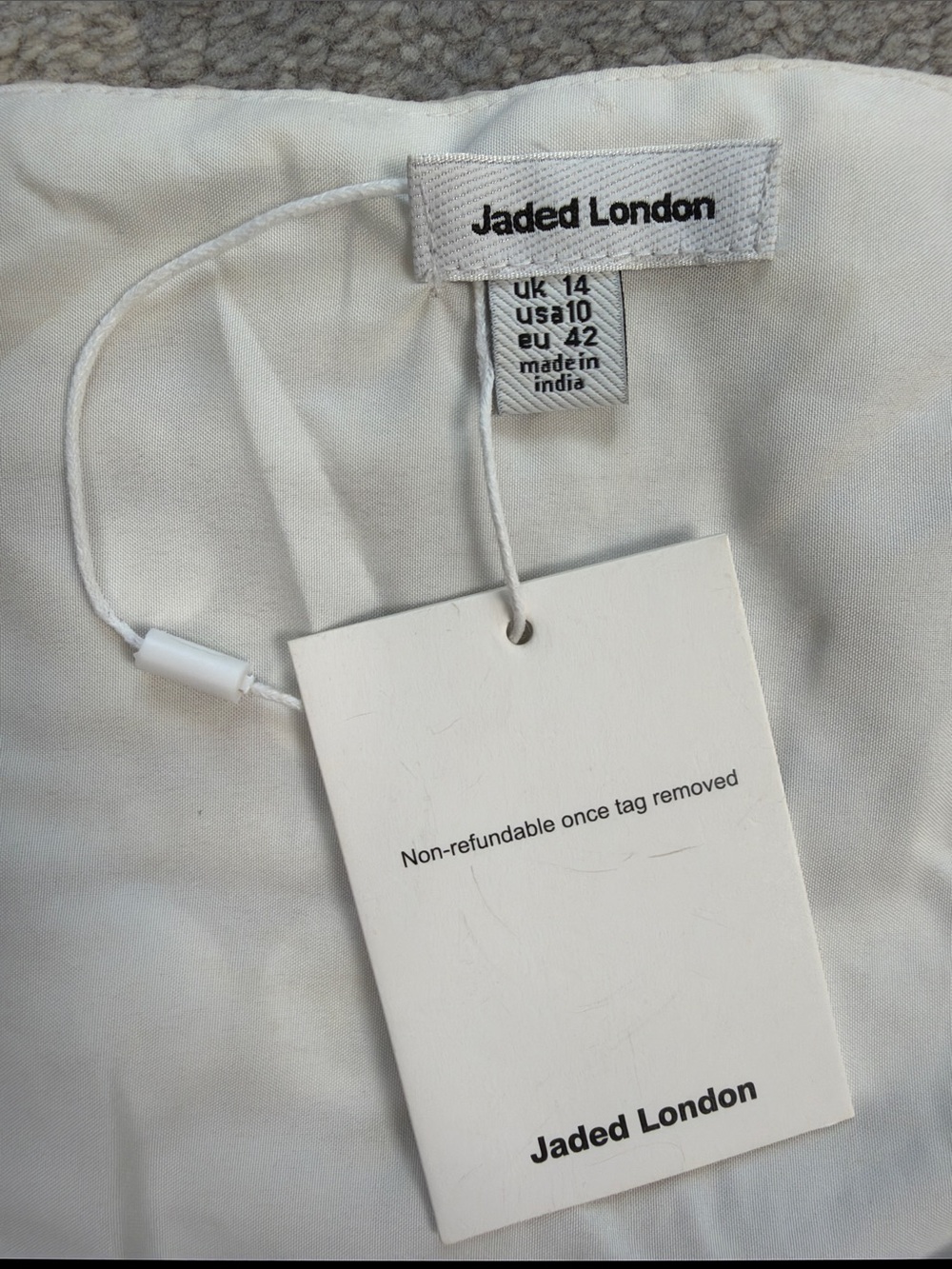 Jaded London Chara Embellished Mirror Mini Skirt Ivory Pearl Beaded US 10 - Picture 12 of 16